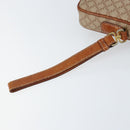 CELINE Macadam Canvas Clutch Bag PVC Beige Gold Auth gh1151-8