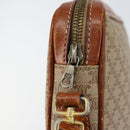 CELINE Macadam Canvas Clutch Bag PVC Beige Gold Auth gh1151-10