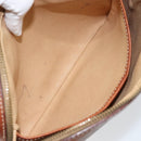 CELINE Macadam Canvas Clutch Bag PVC Beige Gold Auth gh1151-20