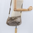 Chloe Etel Hand Bag Leather 2way Beige Gold Auth gh1152-23