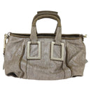 Chloe Etel Hand Bag Leather 2way Beige Gold Auth gh1152-2