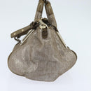 Chloe Etel Hand Bag Leather 2way Beige Gold Auth gh1152-3
