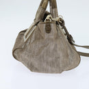 Chloe Etel Hand Bag Leather 2way Beige Gold Auth gh1152-4