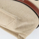 Chloe Woody La Tote Bag Canvas Leather Beige Brown Auth gh1153-14