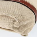 Chloe Woody La Tote Bag Canvas Leather Beige Brown Auth gh1153-16