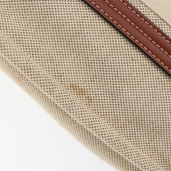 Chloe Woody La Tote Bag Canvas Leather Beige Brown Auth gh1153