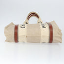 Chloe Woody La Tote Bag Canvas Leather Beige Brown Auth gh1153-5