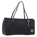 FENDI Zucchino Canvas Hand Bag Black Auth gh1154-1