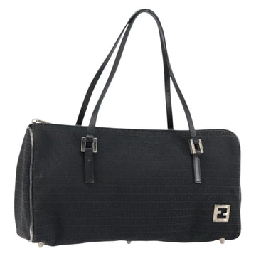 FENDI Zucchino Canvas Hand Bag Black Auth gh1154