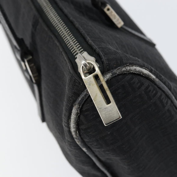 FENDI Zucchino Canvas Hand Bag Black Auth gh1154