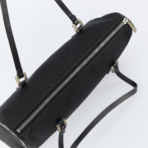 FENDI Zucchino Canvas Hand Bag Black Auth gh1154