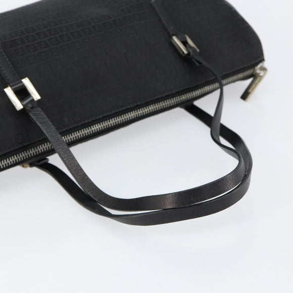 FENDI Zucchino Canvas Hand Bag Black Auth gh1154