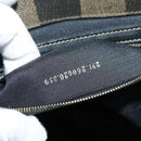 FENDI Pecan Canvas Hand Bag PVC 2way Black Brown Auth gh1157-12