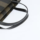 FENDI Pecan Canvas Hand Bag PVC 2way Black Brown Auth gh1157-7