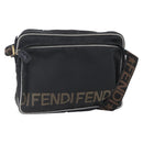 FENDI Shoulder Bag Nylon Black Gold Auth gh1158-1