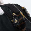 FENDI Shoulder Bag Nylon Black Gold Auth gh1158-8