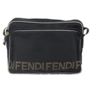 FENDI Shoulder Bag Nylon Black Gold Auth gh1158-13