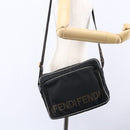 FENDI Shoulder Bag Nylon Black Gold Auth gh1158-22