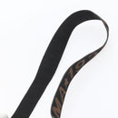 FENDI Shoulder Bag Nylon Black Gold Auth gh1158-14