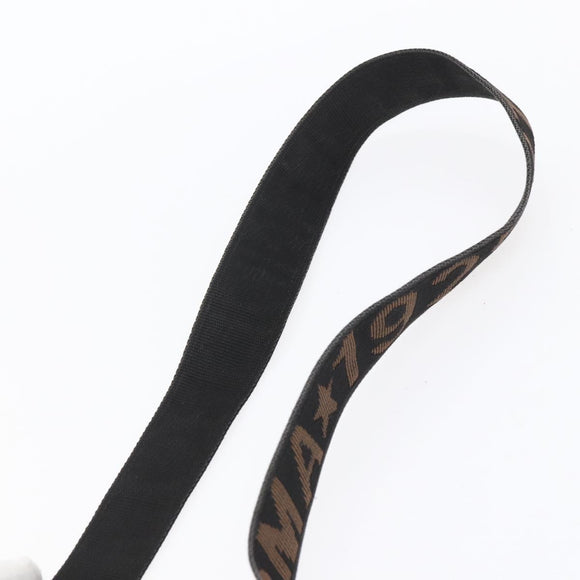 FENDI Shoulder Bag Nylon Black Gold Auth gh1158