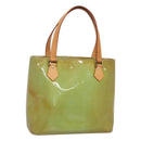 LOUIS VUITTON Monogram Vernis Houston Hand Bag Baby Blue M91005 LV Auth gh116-1
