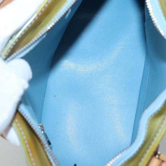 LOUIS VUITTON Monogram Vernis Houston Hand Bag Baby Blue M91005 LV Auth gh116
