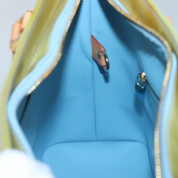 LOUIS VUITTON Monogram Vernis Houston Hand Bag Baby Blue M91005 LV Auth gh116