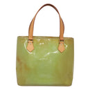 LOUIS VUITTON Monogram Vernis Houston Hand Bag Baby Blue M91005 LV Auth gh116-13