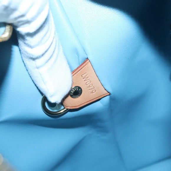LOUIS VUITTON Monogram Vernis Houston Hand Bag Baby Blue M91005 LV Auth gh116