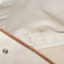 BALENCIAGA Navy Cabas Bag Canvas Leather Light Beige Silver 339936 Auth gh1160-19