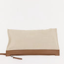 BALENCIAGA Navy Cabas Bag Canvas Leather Light Beige Silver 339936 Auth gh1160-22