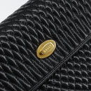 BALLY Quilted Hand Bag Leather Black Gold Auth gh1161-17