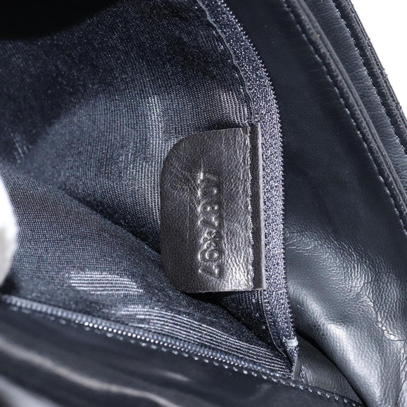 BALLY Quilted Hand Bag Leather Black Gold Auth gh1161