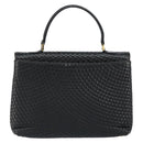 BALLY Quilted Hand Bag Leather Black Gold Auth gh1161-2