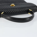 BALLY Quilted Hand Bag Leather Black Gold Auth gh1161-7