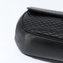 BALLY Quilted Chain Shoulder Bag Leather Black Gold Auth gh1162-9