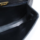 BALLY Quilted Chain Shoulder Bag Leather Black Gold Auth gh1162-19