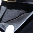 BALLY Quilted Chain Shoulder Bag Leather Black Gold Auth gh1162-12