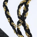 BALLY Quilted Chain Shoulder Bag Leather Black Gold Auth gh1162-8