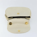 BALLY Quilted Hand Bag Leather White Gold Auth gh1163-10