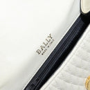 BALLY Quilted Hand Bag Leather White Gold Auth gh1163-18