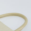 BALLY Quilted Hand Bag Leather White Gold Auth gh1163-8