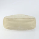 BALLY Quilted Hand Bag Leather White Gold Auth gh1163-5