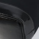 SAINT LAURENT Hand Bag Nylon Enamel Black Gold Auth gh1164-15