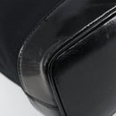 SAINT LAURENT Hand Bag Nylon Enamel Black Gold Auth gh1164-16