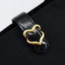 SAINT LAURENT Hand Bag Nylon Enamel Black Gold Auth gh1164-17