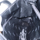 SAINT LAURENT Hand Bag Nylon Enamel Black Gold Auth gh1164-18