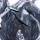 SAINT LAURENT Hand Bag Nylon Enamel Black Gold Auth gh1164-19