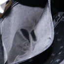 SAINT LAURENT Hand Bag Nylon Enamel Black Gold Auth gh1164-20