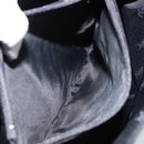 SAINT LAURENT Hand Bag Nylon Enamel Black Gold Auth gh1164-12